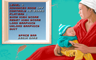 Faces ...tris III (DOS) screenshot: The main menu (MCGA/VGA)