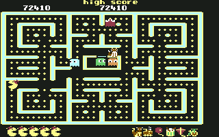 Jr. Pac-Man (Commodore 64) screenshot: Maze six