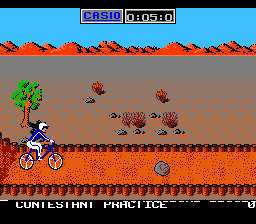 California Games (NES) screenshot: Riding a bicycle