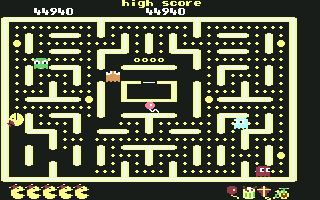 Jr. Pac-Man (Commodore 64) screenshot: Maze four