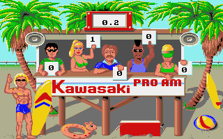 California Games (Atari ST) screenshot: My surfing results are pretty poor!