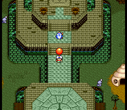 Daikaijū Monogatari (SNES) screenshot: Starting the game in Shell-beast village