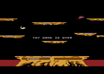 Joust (Atari 8-bit) screenshot: Game Over