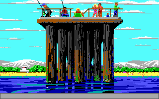 California Games II (DOS) screenshot: Jump off the pier, dude!