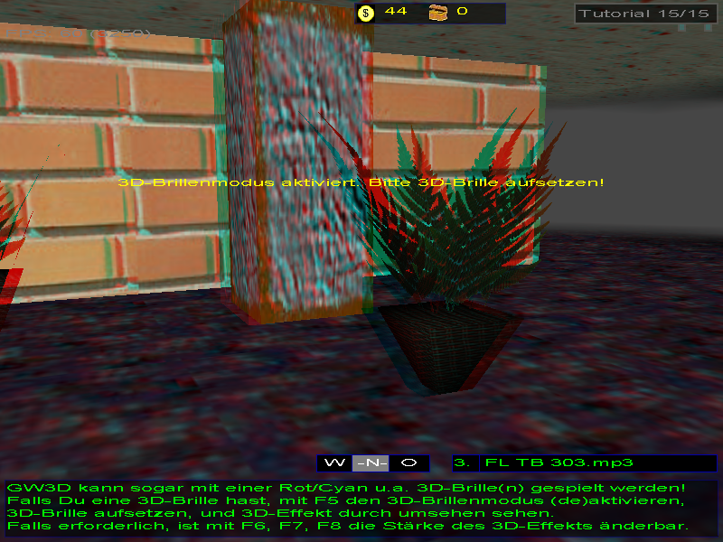 Ghost World 3D (Windows) screenshot: A Level when you play with 3D-Glasses (Only good visible with 3D-Glasses)