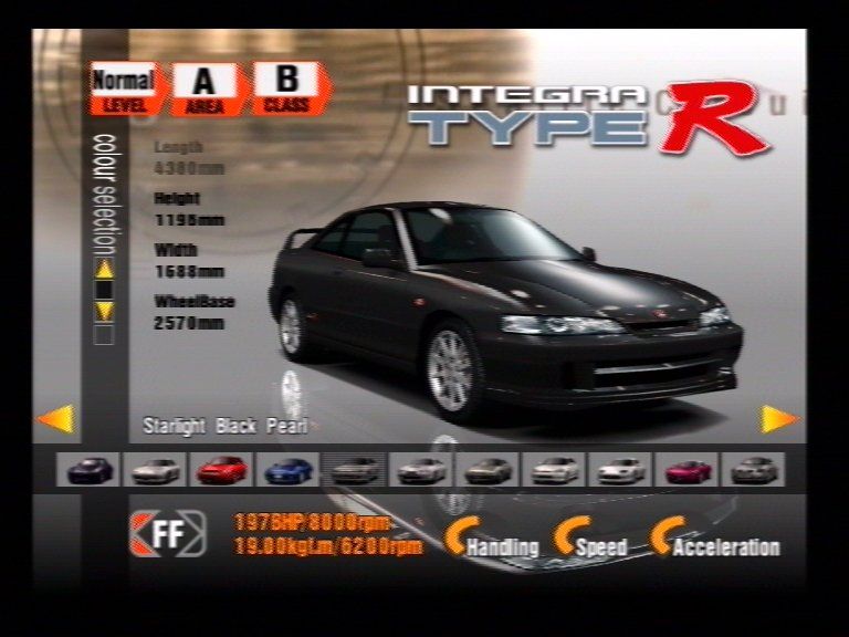 Gran Turismo 3: A-spec (PlayStation 2) screenshot: Car Selection