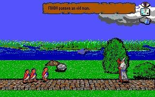 J.R.R. Tolkien's War in Middle Earth (DOS) screenshot: Frodo meets an old man