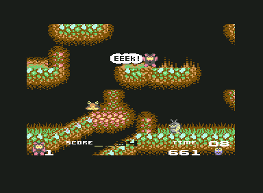 Creatures (Commodore 64) screenshot: Clyde has lost a life