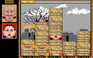 Faces ...tris III (DOS) screenshot: Uh oh, running out of space! (MCGA/VGA)