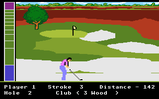 Mean 18 (Atari 7800) screenshot: Ugh, I'm in the sand
