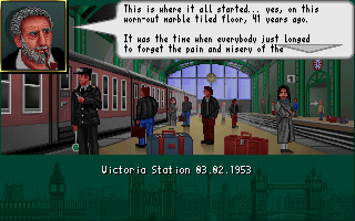 The Clue! (DOS) screenshot: London, Victoria Station