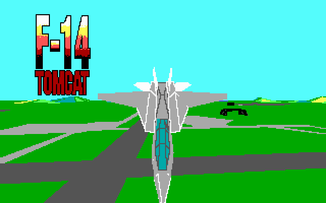 F-14 Tomcat (DOS) screenshot: title screen - EGA