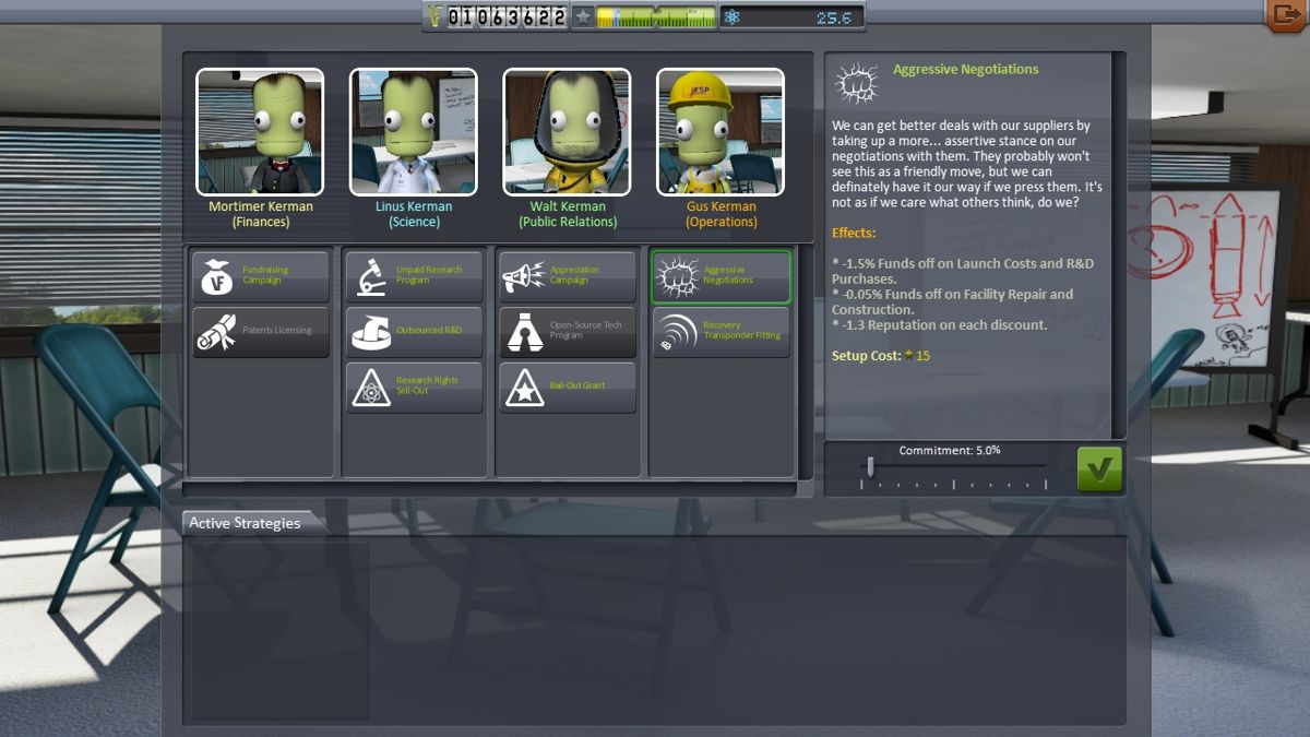 Kerbal Space Program (Windows) screenshot: Administration