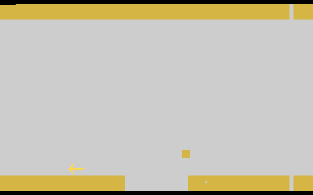 Adventure (Atari 2600) screenshot: Using the invisible gray dot to access the secret room