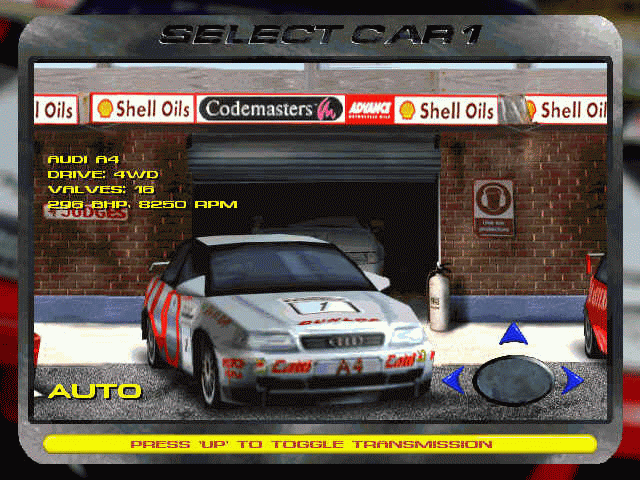 TOCA Championship Racing (Windows) screenshot: Selecting Audi A4