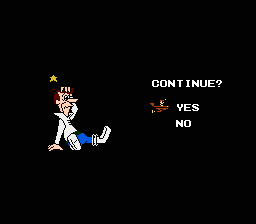 The Jetsons: Cogswell's Caper (NES) screenshot: Game over/continue