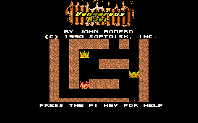 Dangerous Dave in the Deserted Pirate's Hideout! (DOS) screenshot: Opening Title