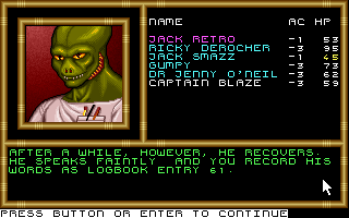 Buck Rogers: Matrix Cubed (DOS) screenshot: Another Venusian Lowlander.