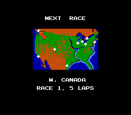Danny Sullivan's Indy Heat (NES) screenshot: The site of the first race.