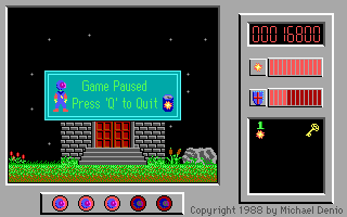The Adventures of Captain Comic (DOS) screenshot: Pause first and then quit, if you want