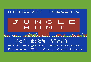 Jungle Hunt (VIC-20) screenshot: Title screen