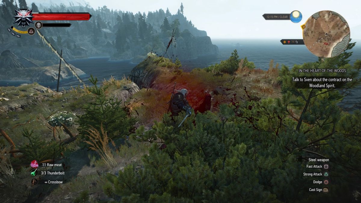 The Witcher 3: Wild Hunt - New Finisher Animations (PlayStation 4) screenshot: Bloody new finisher