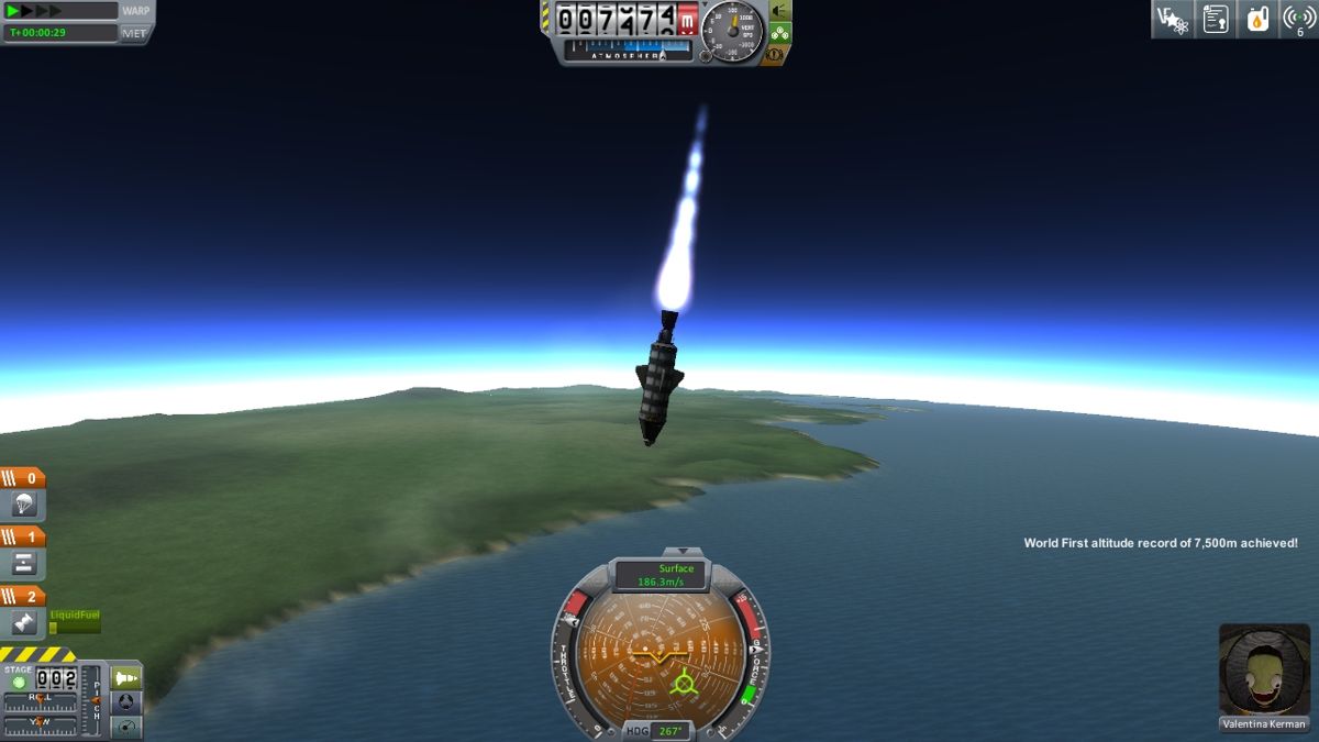 Kerbal Space Program (Windows) screenshot: Wrong direction, wrong direction!