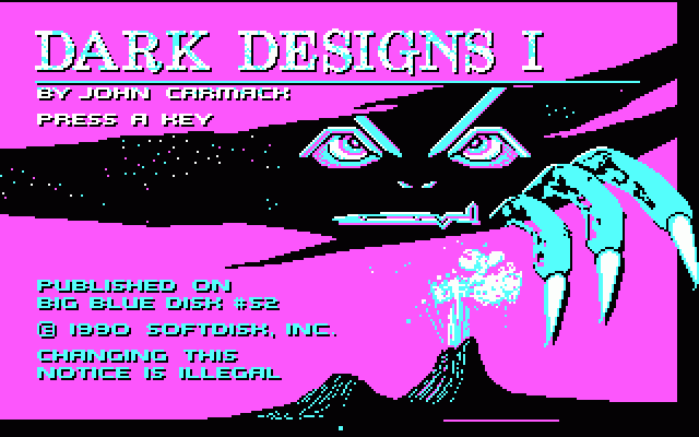 Dark Designs I: Grelminar's Staff (DOS) screenshot: Title Screen