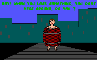 The Adventures of Melvin Freebush (DOS) screenshot: You are thrown out of town