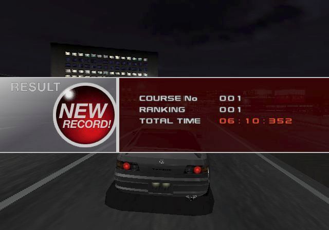 Tokyo Xtreme Racer: Zero (PlayStation 2) screenshot: The end of a Time Attack race and it's a new record!