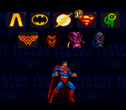 Justice League: Task Force (SNES) screenshot: Player Selection