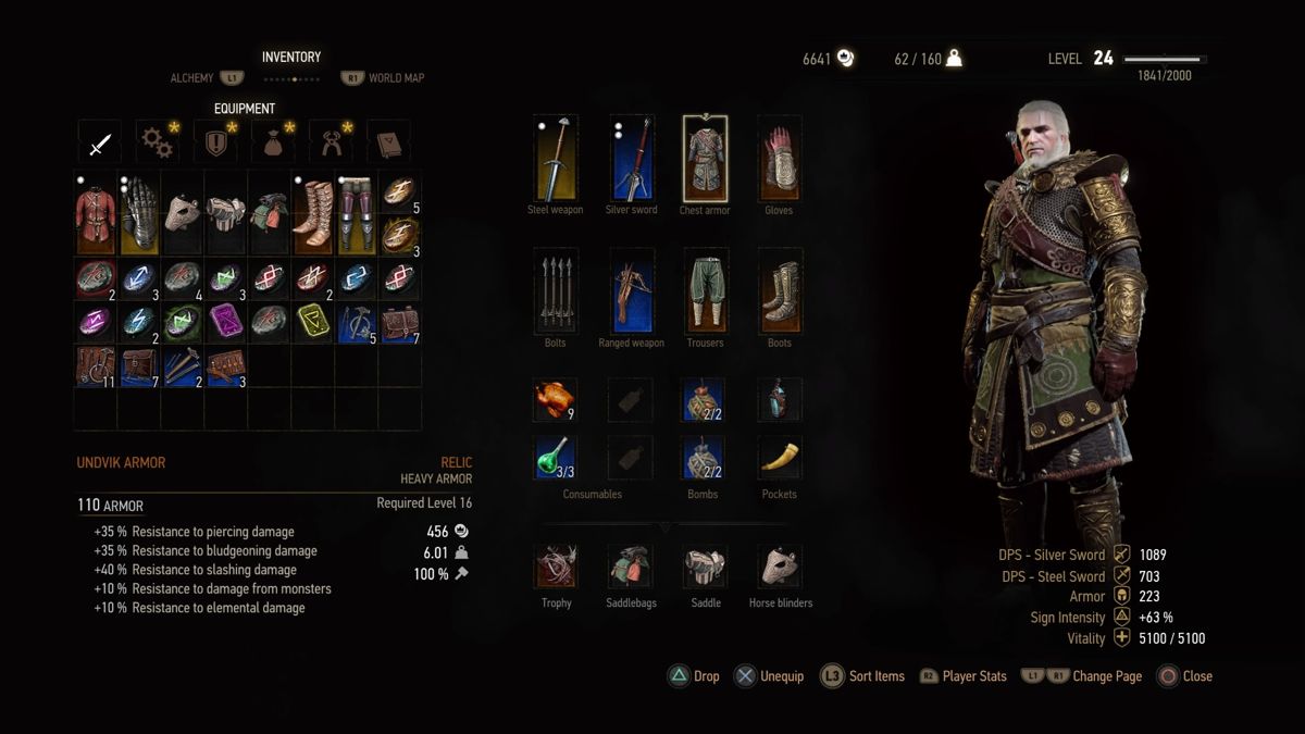 The Witcher 3: Wild Hunt - Skellige Armor Set (PlayStation 4) screenshot: Gerald equipped Skellige armor set