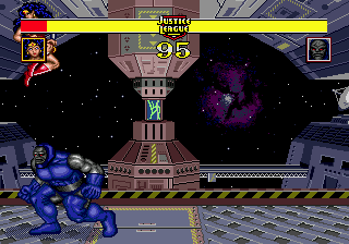 Justice League: Task Force (Genesis) screenshot: Jumping from high above!