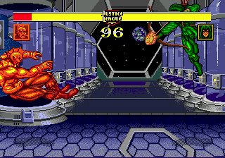 Justice League: Task Force (Genesis) screenshot: You turn red and get paralyzed by that special technique