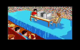 The Adventures of Willy Beamish (DOS) screenshot: Willy dreaming the Nintari Championships