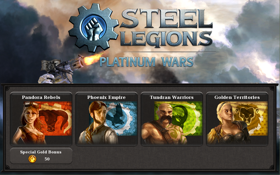 Steel Legions (Browser) screenshot: Factions