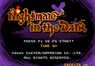 Nightmare in the Dark (Arcade) screenshot: Title