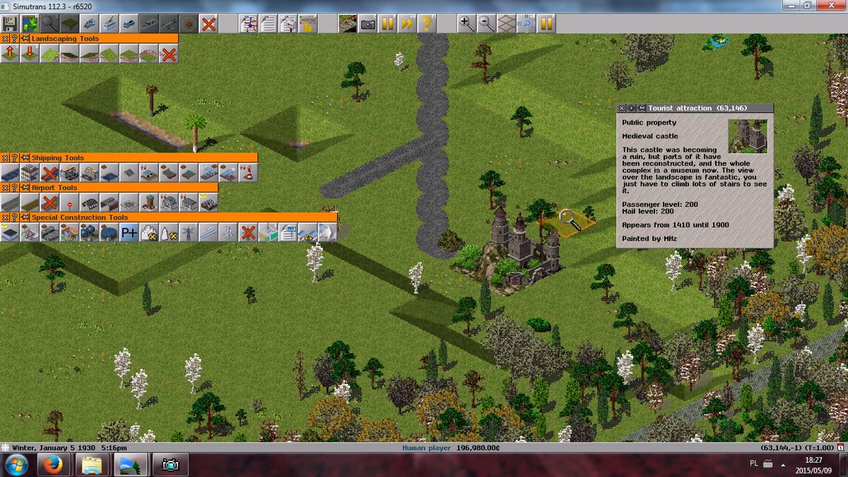 Simutrans (Windows) screenshot: Old castle