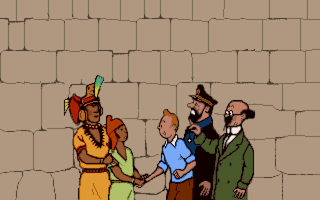 The Adventures of Tintin: Prisoners of the Sun (DOS) screenshot: End screen