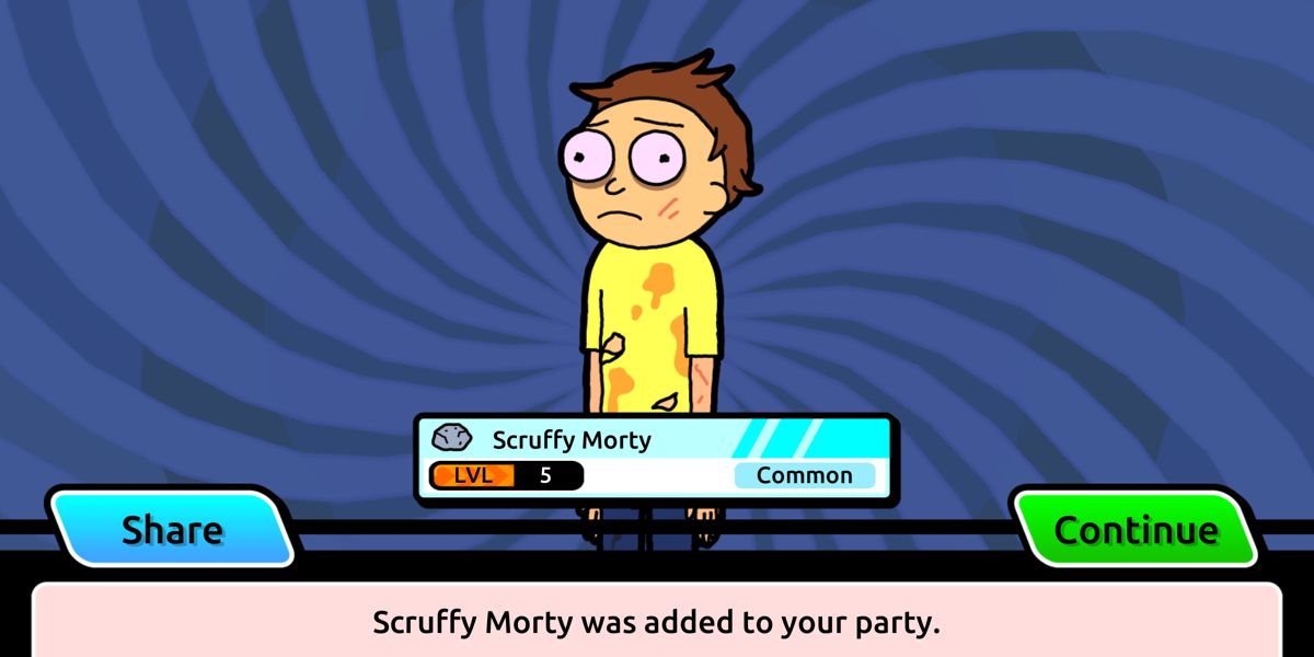 Rick and Morty: Pocket Mortys (Android) screenshot: As scruffy as it gets