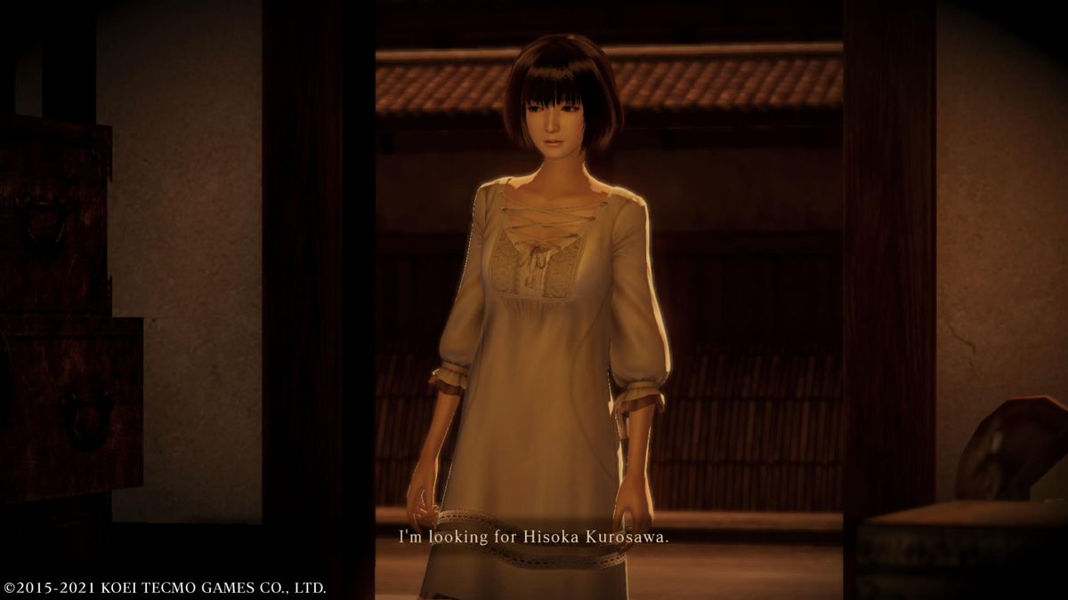 Fatal Frame: Maiden of Black Water (PlayStation 5) screenshot: A mysterious visitor
