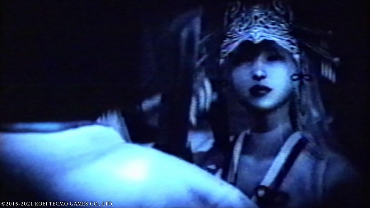 Fatal Frame: Maiden of Black Water (PlayStation 5) screenshot: Touching ghosts after you defeat them will show you how they died