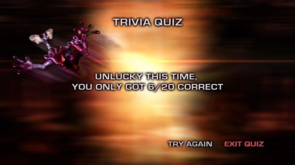 Ross Noble: Unrealtime (included game) (DVD Player) screenshot: The end of quiz report
