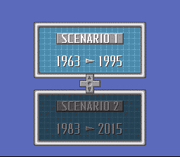 Aerobiz (SNES) screenshot: Scenario Selection