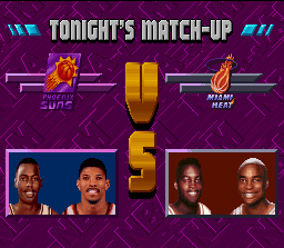 NBA Jam Tournament Edition (SNES) screenshot: VS screen.