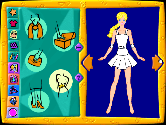 Barbie Fashion Designer (Windows 3.x) screenshot: There are also a few accessories available