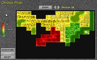 Superhero League of Hoboken (DOS) screenshot: Chaos Map