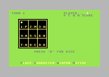 Detective (Commodore 64) screenshot: Game Options