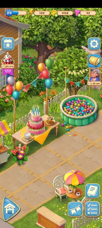 Merge Mansion (Android) screenshot: Birthday decorations
