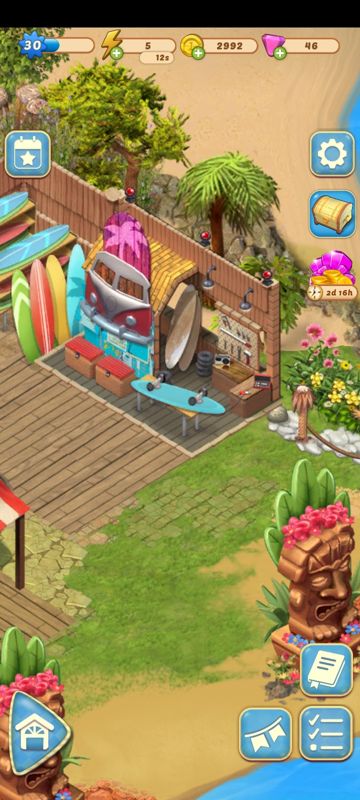 Merge Mansion (Android) screenshot: At the beach house